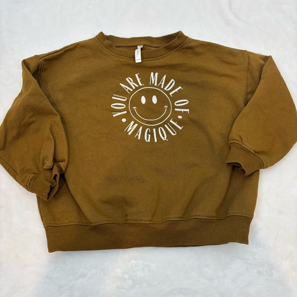 Rylee + Cru Brown Sweatshirt You Are Made of Magique 18-24 mths Toddler Neutral